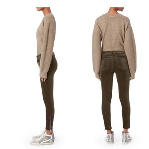 Rag & Bone sz 28- 10 inch high Ame Olive Capri Velvet Skinny Jean